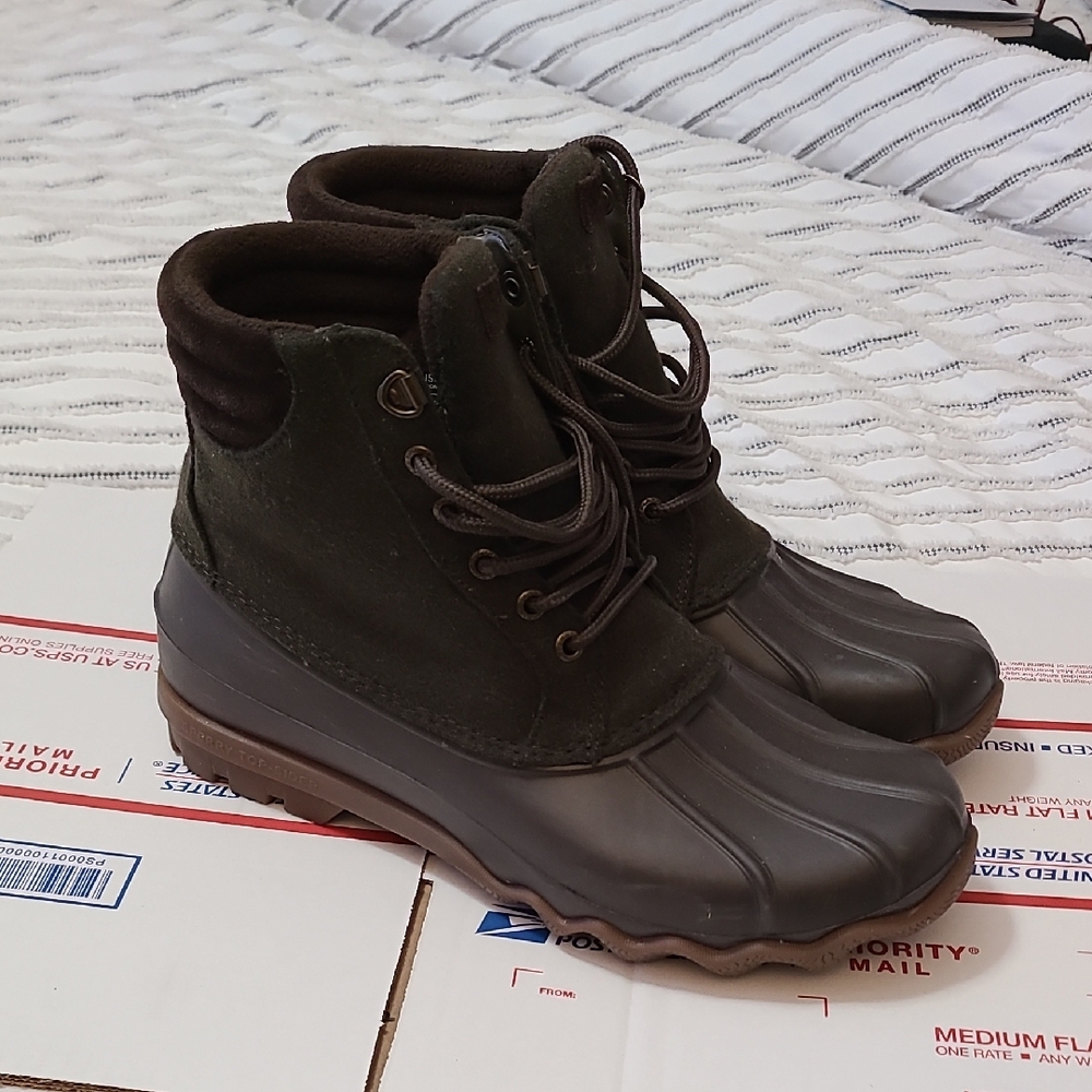 Sperry Men's Waterproof Boots - Olive and Brown